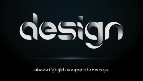 فونت انگلیسی Design لایه باز EPS برای ایلاستریتور